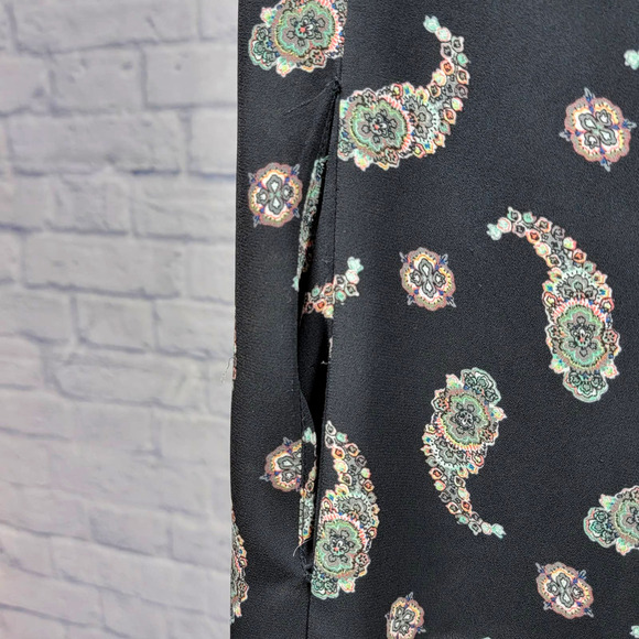 Women's PLUS SIZE Black Paisley Long Sleeve Tunic Crochet Pleated Tunic XXL - Picture 10 of 10